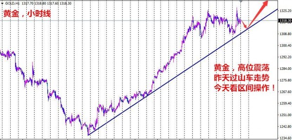 孙本伟：过山车走势后，黄金1308之上看涨！