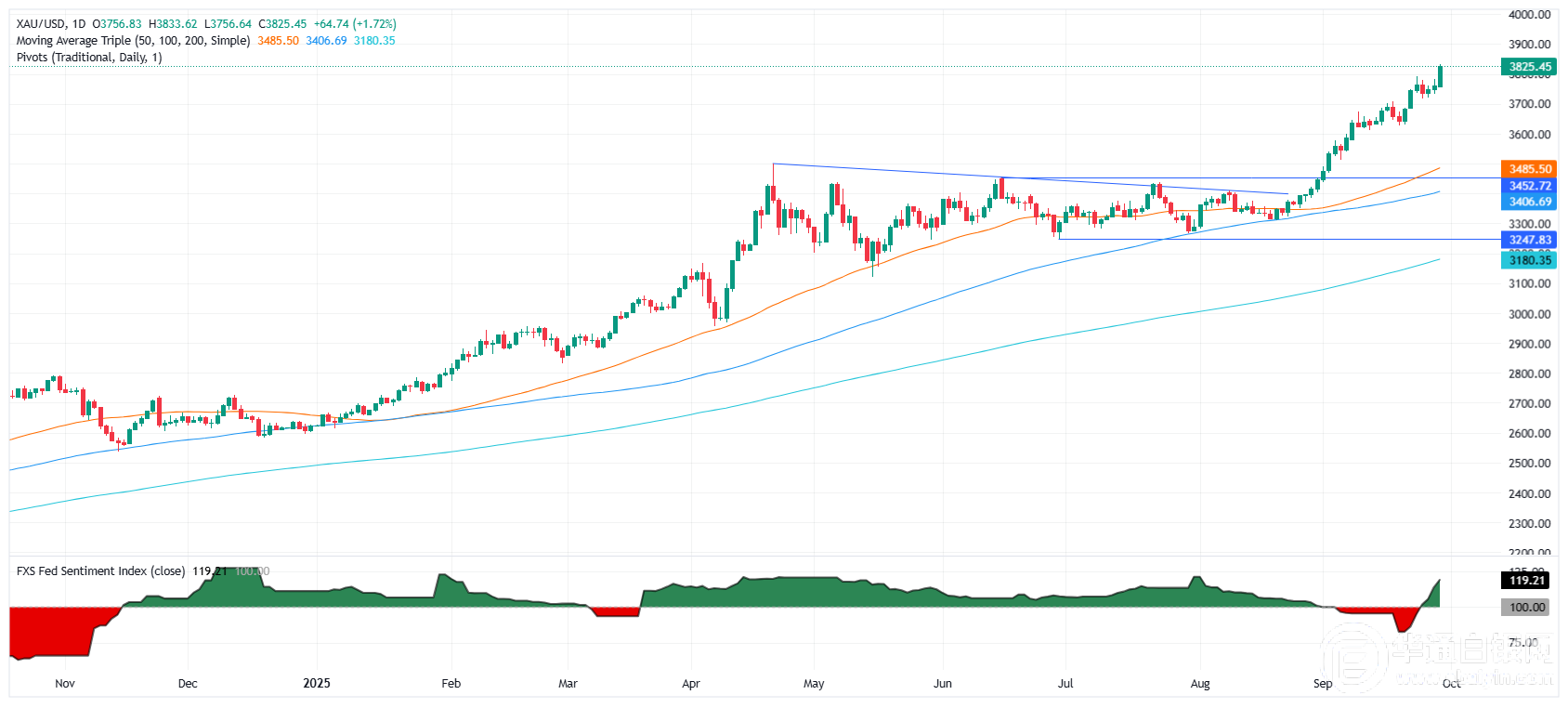 Gold daily chart